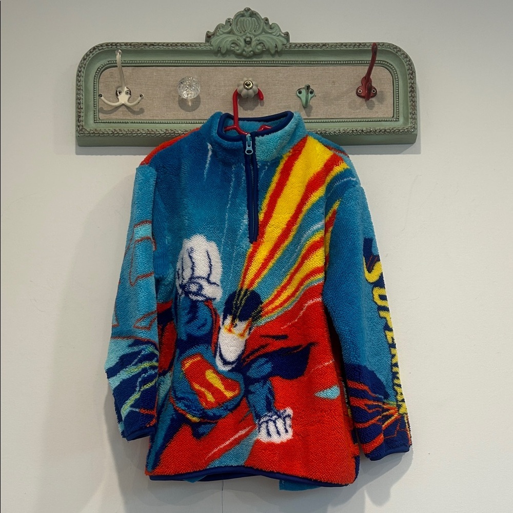 DC Comics Superman Kids quarter zip size 8 medium boy soft Sherpa fleece new